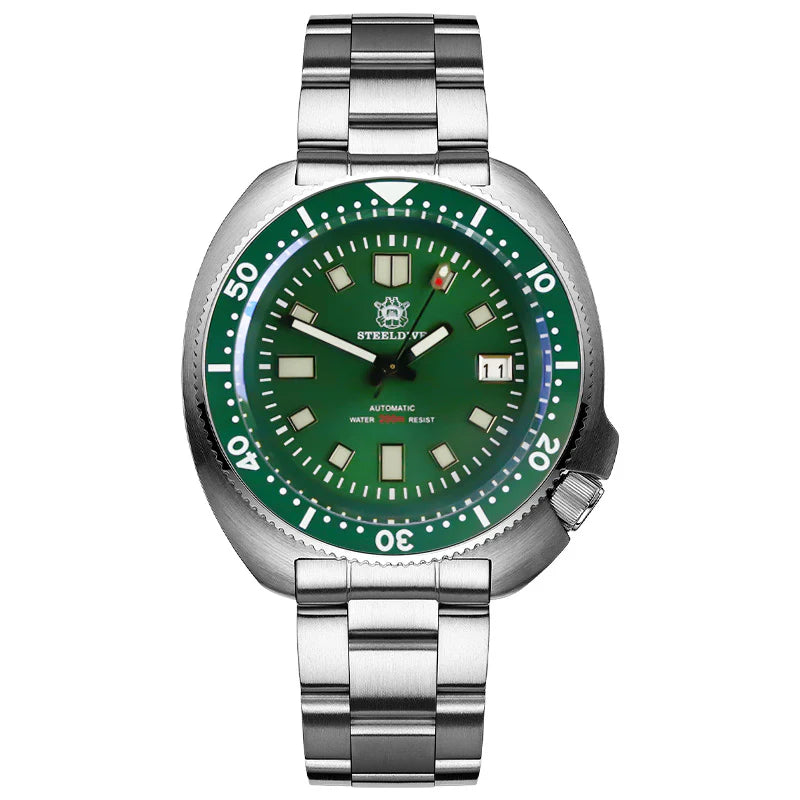 Steeldive "Captain Willard Turtle". Green Dial. NH35.