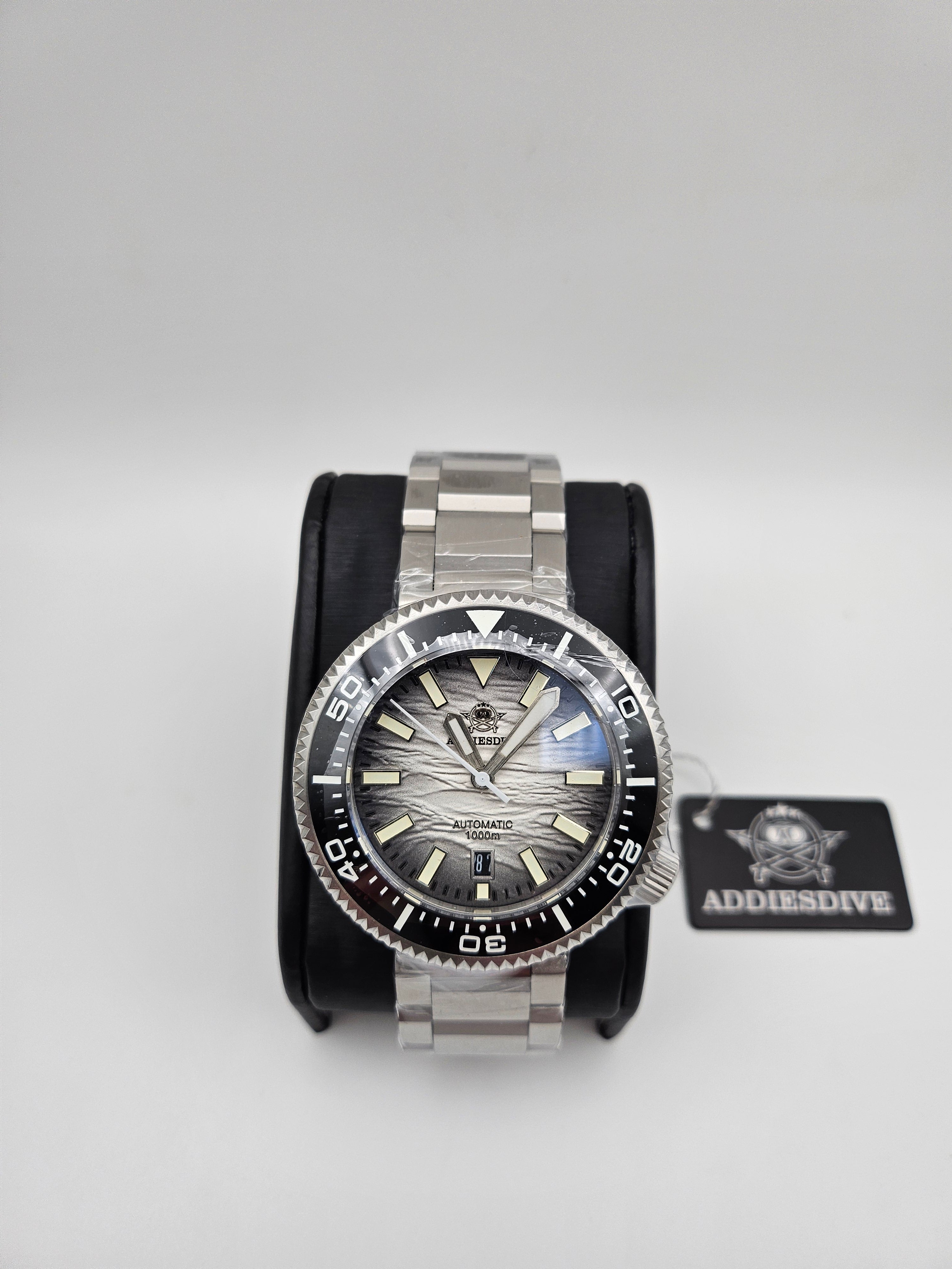 Addiesdive AD2069, 1000m Diver Watch. Sapphire crystal, NH35. Top quality tool watch. Gradient White